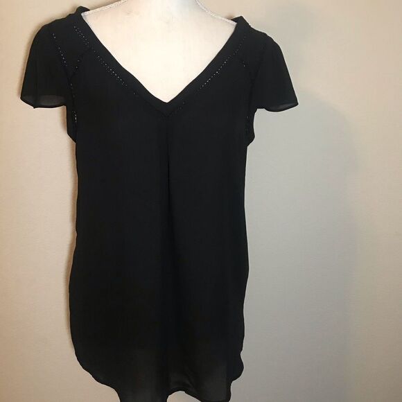 Anthropologie Tops - Anthropologie black chiffon blouse‎